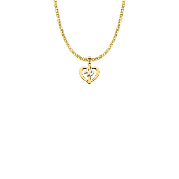 2-Tone Dove Heart Necklace