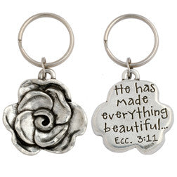 Flower/Ecc. 3:11 Keychain