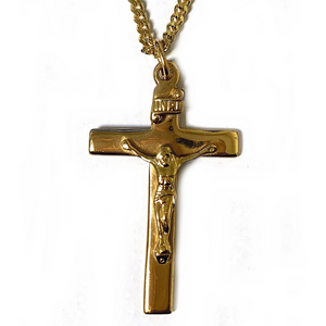 Large Gold Plated Crucifix