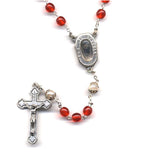 Red Rosary with Lourdes Water