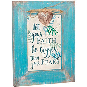 Faith Bigger Than Your Fears Blue Distressed Frame