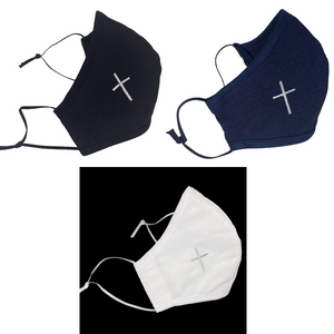 Embroidered Cross Adult's Face Mask (Assorted Colors)