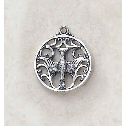 Sterling Silver Holy Spirit Medal with Chain