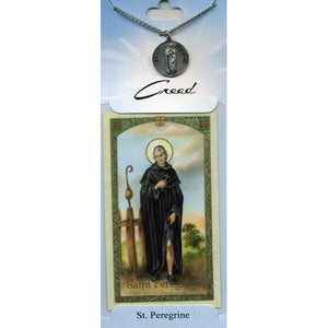St. Peregrine Pewter Medal with Prayer Card