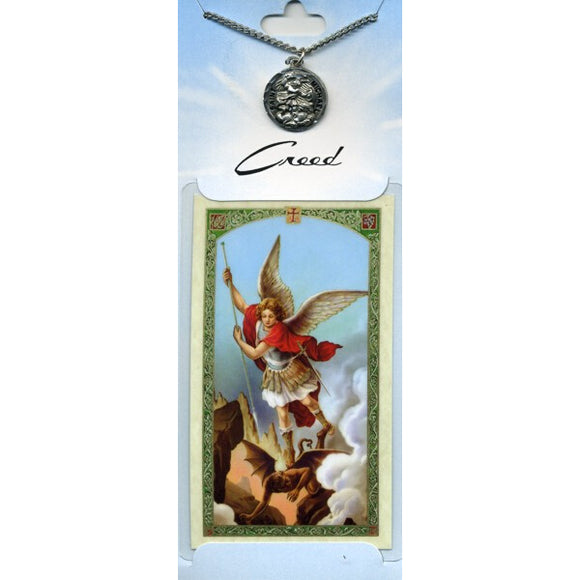 St. Michael Pewter Medal with Prayer Card