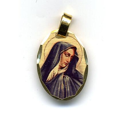Our Lady of Sorrows Oval Pendant