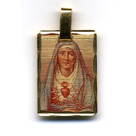 Our Lady of Sorrows Rectangle Pendant