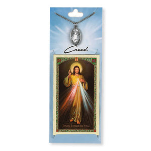 Divine Mercy Pewter Medal with Prayer Card
