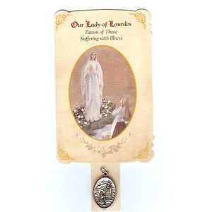 Our Lady of Lourdes (Illness) Healing Medal Holy Card