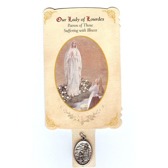 Our Lady of Lourdes (Illness) Healing Medal Holy Card