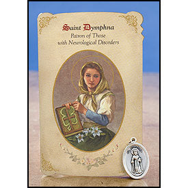 St. Dymphna (Neurological Disorders) Healing Medal Holy Card