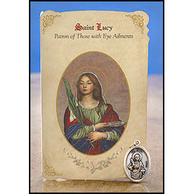 St. Lucy (Eye Ailments) Healing Medal Holy Card