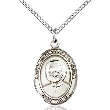 St. Josemaria Escriva Sterling Silver Oval Medal