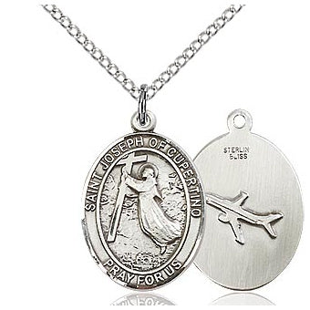 St. Joseph Cupertino Oval Sterling Silver Medal