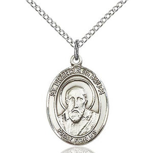 St. Francis De Sales Sterling Silver Oval Medal