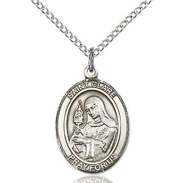 St. Clare Sterling Silver Oval Medal