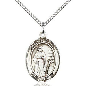 St. Susanna Sterling Silver Oval Medal