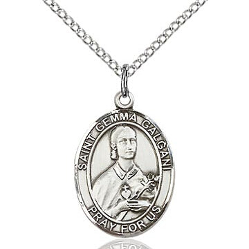 St. Gemma Galgani Sterling Silver Oval Medal