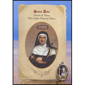 St. Rita (Physical Abuse) Healing Medal Holy Card