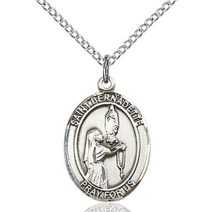 St. Bernadette Sterling SIlver Oval Medal