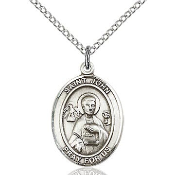 St. John the Apostle Sterling Silver Oval Medal