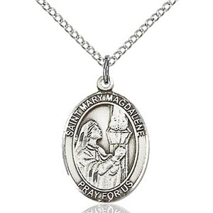 St. Mary Magdalene Sterling Silver Oval Medal