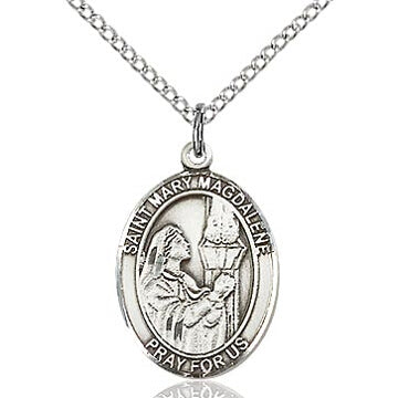 St. Mary Magdalene Sterling Silver Oval Medal