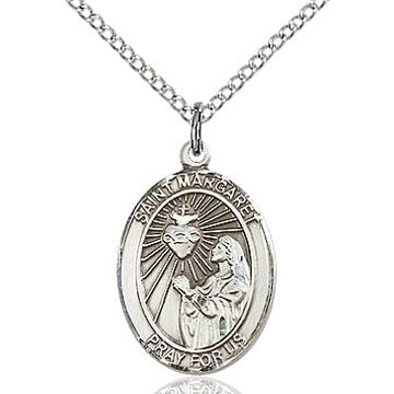 St. Margaret Mary Alacoque Sterling Silver Oval Medal
