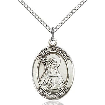 St. Bridget of Sweden Sterling Silver Oval Medal