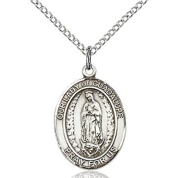 Our Lady of Guadalupe Sterling Silver Oval Medal