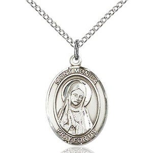 St. Monica Sterling Silver Oval Medal