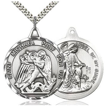 St. Michael/Guardian Angel Sterling Silver Medal