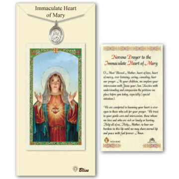 Immaculate Heart of Mary Pewter Medal with Prayer Card