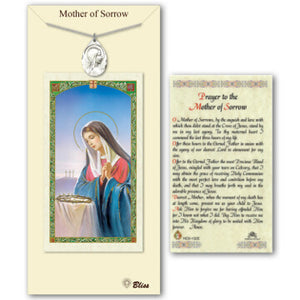 Sorrowful Mother Medal and Prayer Card