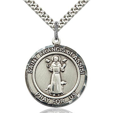 St. Francis Round Sterling Silver Medal