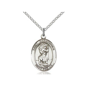 St. Christopher Sterling Silver Oval Medal