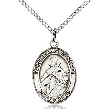 St. Maria Goretti Oval Sterling Silver Medal