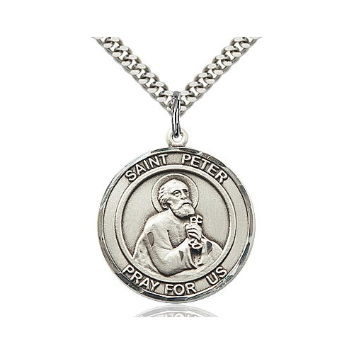 St. Peter Round Sterling Silver Medal