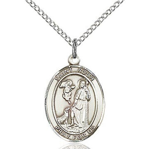 St. Roch Sterling Silver Oval Medal