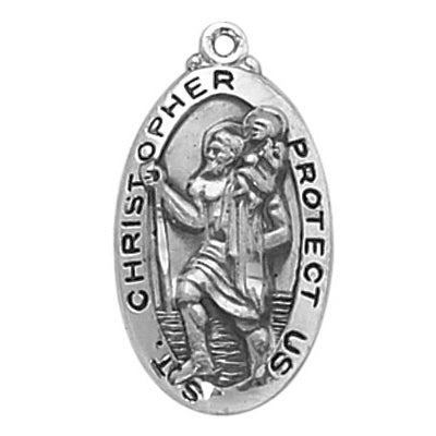 St. Christopher Oval Sterling Silver Medal