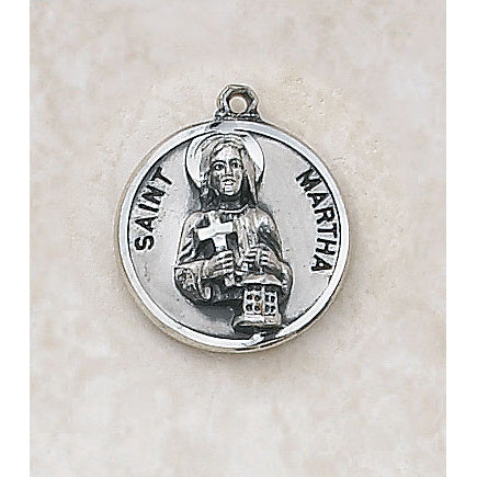 St. Martha Sterling Silver Round Medal