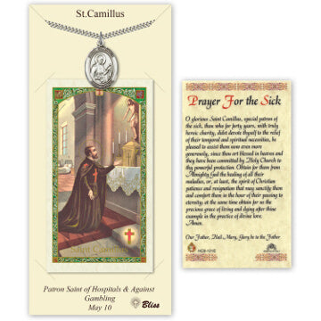 St. Camillus Pewter Medal with Prayer Card