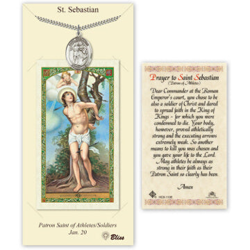 St. Sebastian Pewter Medal with Prayer Card