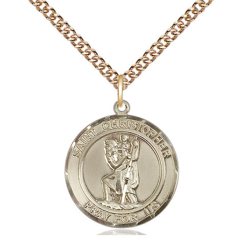 St. Christopher Gold Filled Round Medal