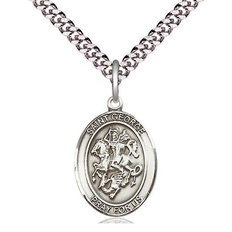 St. George Sterling Silver Oval Medal