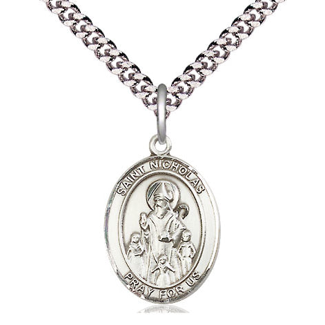 St. Nicholas Sterling Silver Oval Medal