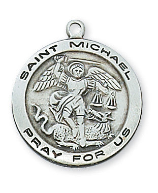 Round Sterling Silver Saint Michael