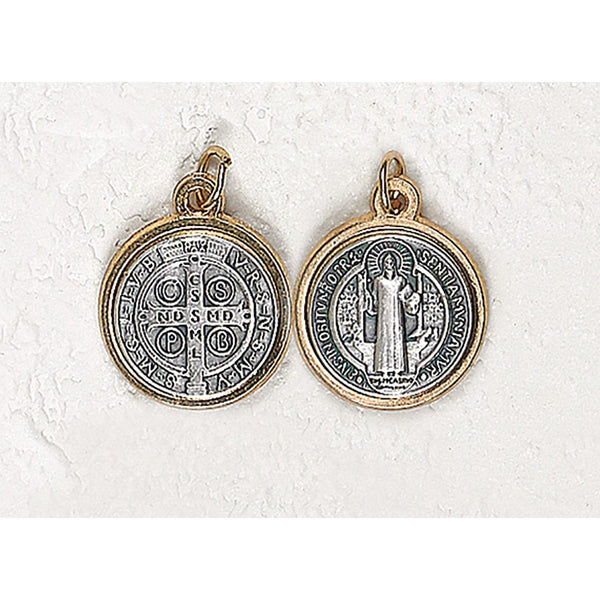 Venerare Deluxe 2 Inch Saint Benedict Medal - Italian Made Metal Enamel Pendant, Jump Ring Included, Perfect First Communion Or Confirmation Gift