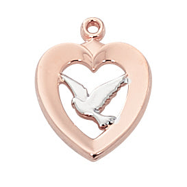 Rose Gold and Sterling Silver Dove Medal