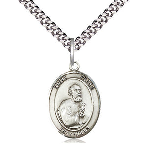 St. Peter the Apostle Sterling Silver Oval Medal